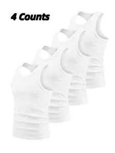 4-Pack Men's Ribbed Sleeveless Tank Tops for Gym Wear, Solid Color Slim Fit Stretch Undershirts, Breathable Casual Shirts for Gym Workout Daily Wear, Sleeveless Vest