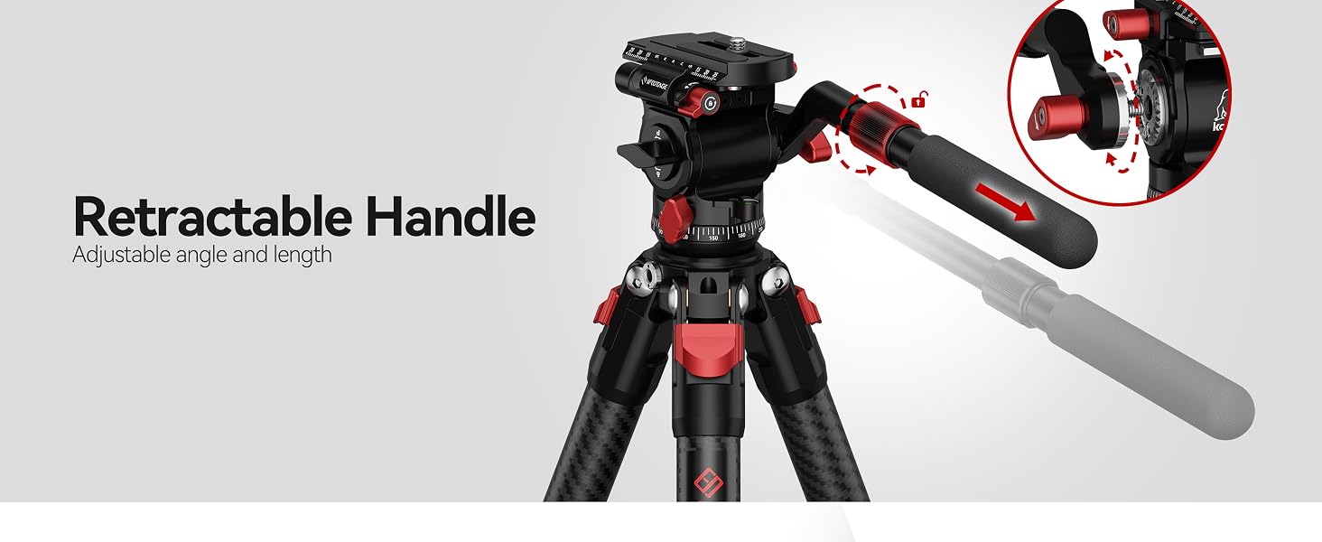 TC3BS+K3S Carbon Fiber Tripod with Fluid Head,2.9lb Professional Travel Kit
