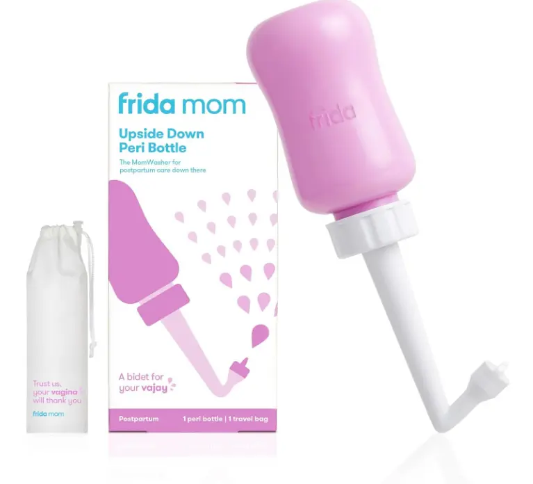 Frida Mom Upside Down Peri Bottle for Postpartum Care, Portable Bidet Perineal Cleansing and Recovery for New Mom, The Original Fridababy MomWasher