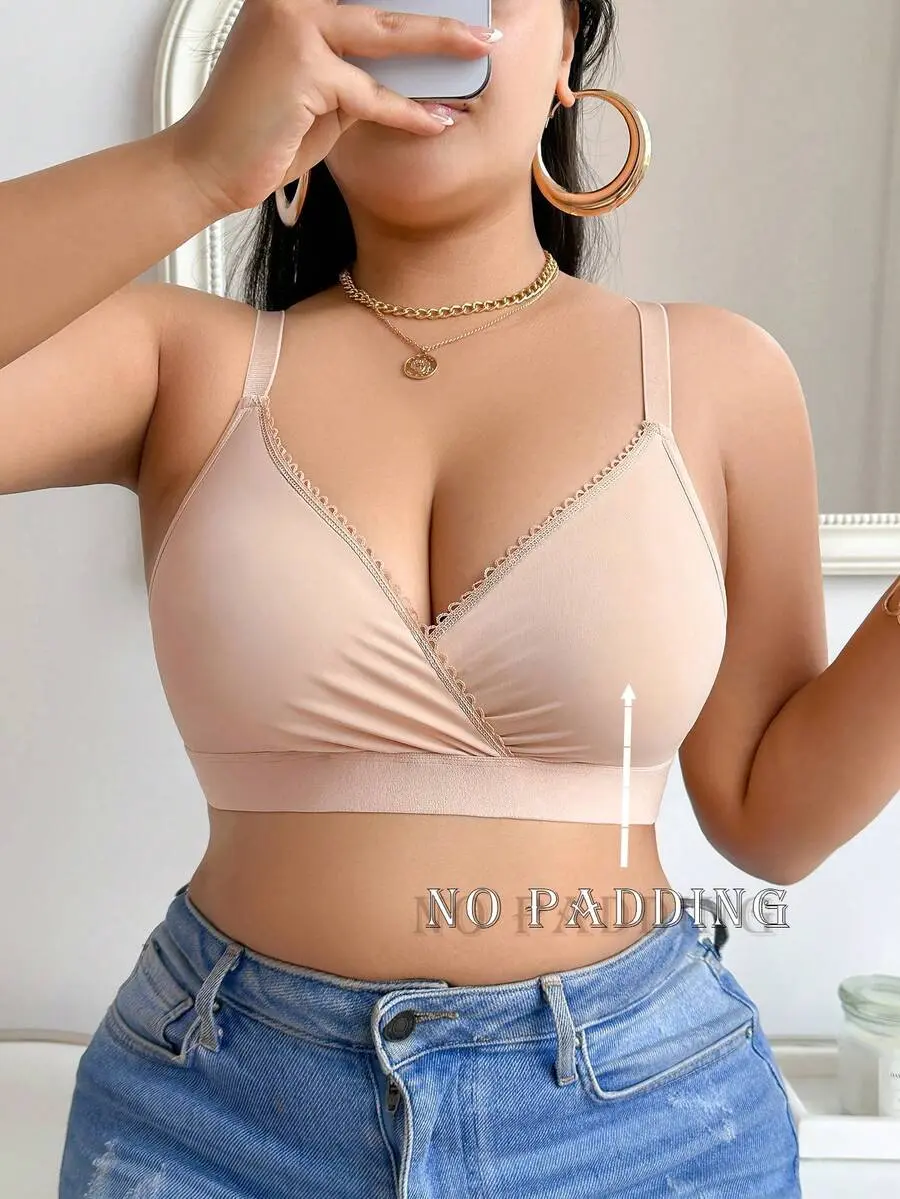 [FREE SHIPPING] Plus Size Wireless & Pad-Free Women Bra, 1pc