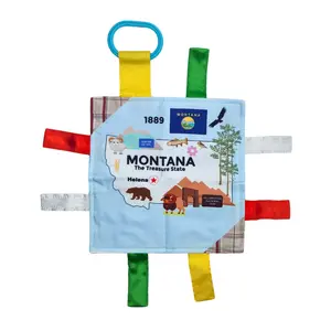 Montana State Tag Toy Crinkle Square That Teaches Facts