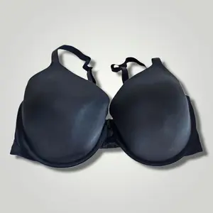 Auden Black T-Shirt Bra 34DDD - Lightly Lined Demi Coverage Seamless Racerback Straps Everyday Comfortable Women's Underwear Basic Minimalist