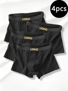 Men's Knitted Elastic Underwear Set, Comfortable Breathable Design, Suitable for Sports Daily Wear, Pure Color Perfect Fit, 1-8 Pieces