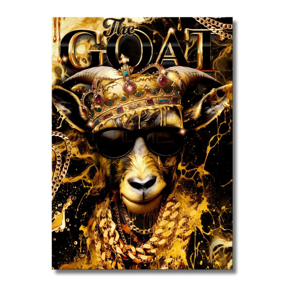 Golden GOAT - Metal Wall Art