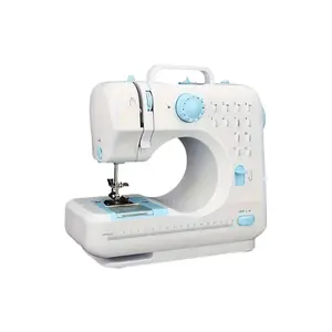 Desktop Sewing Machine Mini Portable Overlock Sew Thick Fabrics Attach Buttons Electric Automatic