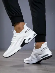 Men's Sporty Lace-Up Shoes, Walking Athletic Running Shoes, Comfortable Breathable Running Sneakers, Casual Fashion Training Shoes for Daily Use & Outdoor Activities