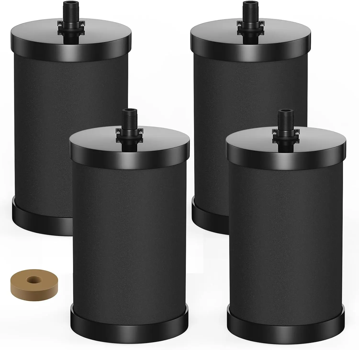 Alexapure 2387 Pro Water Filter Replacement, 3-Stage Filtration Reduces Chlorine & Sediment, Up to 5000 Gallons Long Lasting, Fits Pure Well Water Filter System, Upgraded Version, Black (4 Pack)