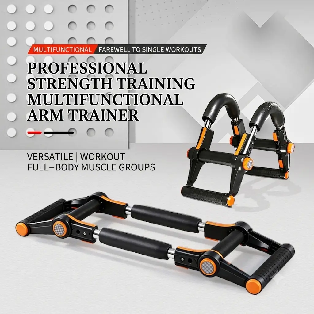 Multifunctional Arm Trainer & Chest Expander, 3-Level Adjustable Power Twister Bar with Dual Steel Springs, Non-Slip TPE Grip & Anti-Pinch Protective Sleeve for Home Workout, Upper Body Muscle Building