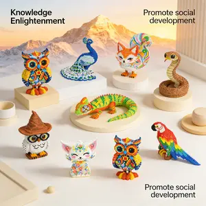 Multicolor Forest Animal 3D Puzzle Building Blocks, Home Office Bookshelf Decor, Party Decoration, Ideal Gift for Thanksgiving Christmas