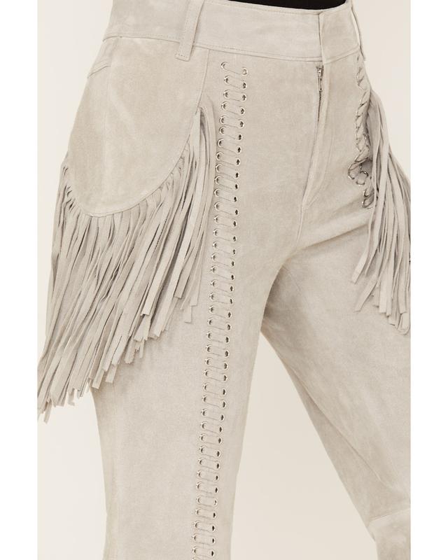 Wonderwest Women's Leather Fringe Pants - Wwho22p2