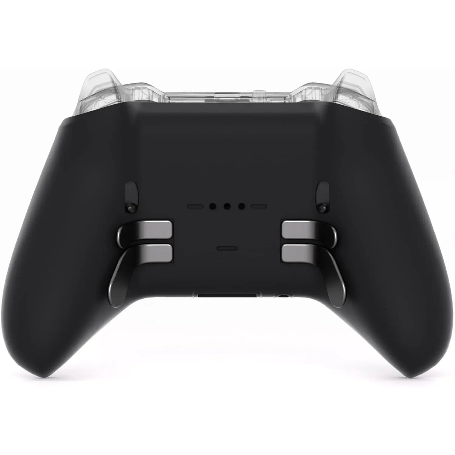 eXtremeRate Replacement Bottom Shell Case, Controller Accessories for Xbox Elite Series 2 & 1797 Core Wireless Controllers - Custom Black Back Housing Cover Set with 1 T8H/T6/T3 Screwdriver, 4 Springs
