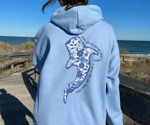 Vintage Whale Shark Floral Hoodie, Beachy Jesus Hoodie, Christian Beachy Ocean Summer Top, Whaleshark Hoodie, Coconut Girl