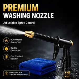 Multi-Purpose Garden Water Wand - Durable Plastic Body Hose Nozzle, Adjustable Cleaner for Vehicles and Outdoor Gardening Tasks