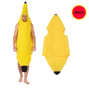 1Count 57inch fruit banana costume, creative and attractive banana costume adult luxury clothing: suitable for Halloween costume parties and Cosplay