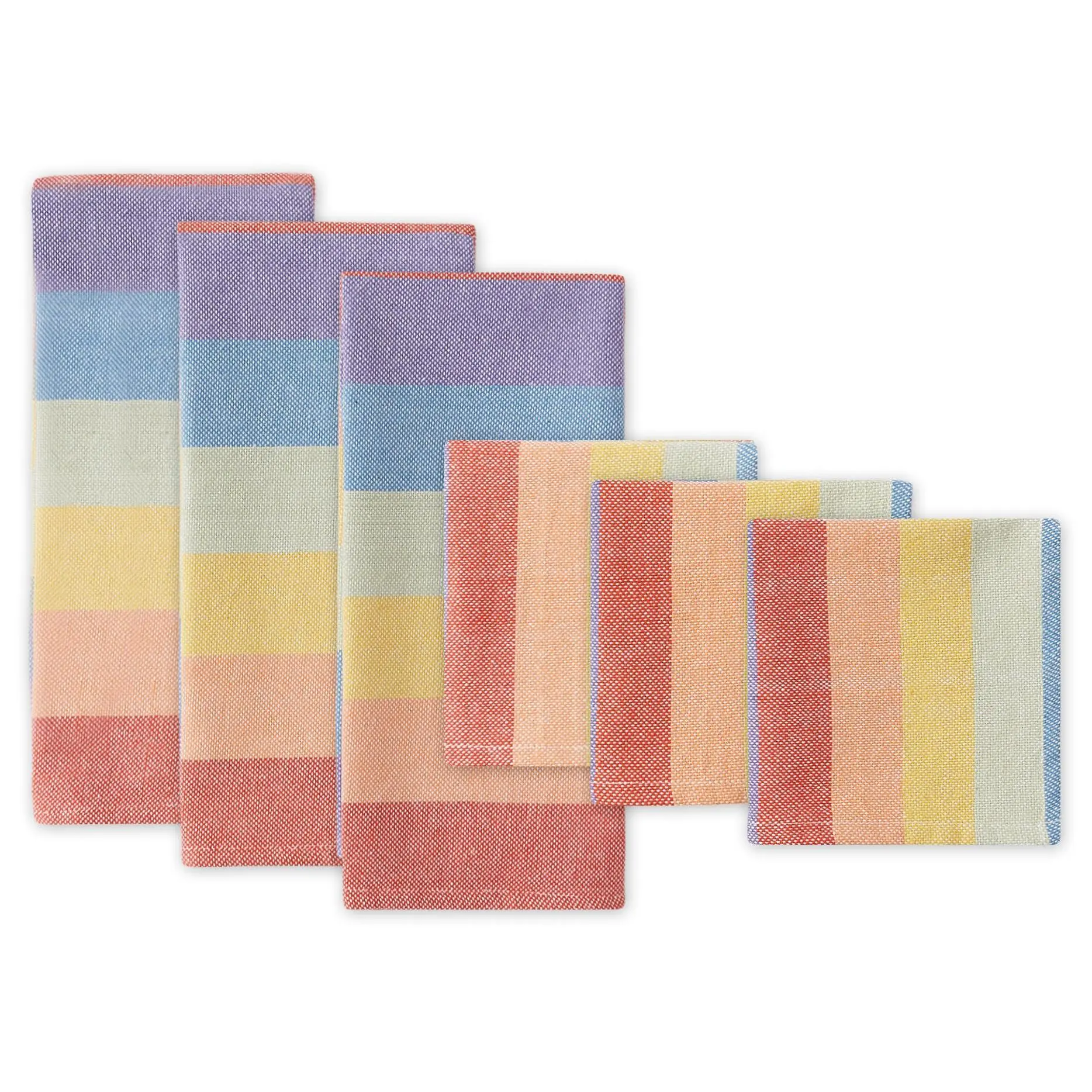 Design Imports Set of 6 Rainbow Kitchen Towelsishcloths