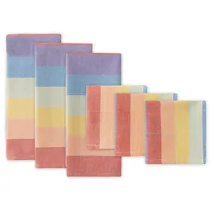 Design Imports Set of 6 Rainbow Kitchen Towelsishcloths