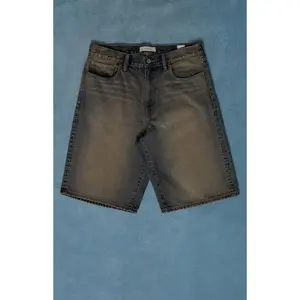 Pacsun Men's Austin Extreme Baggy Jean Shorts Dark Blue Tint