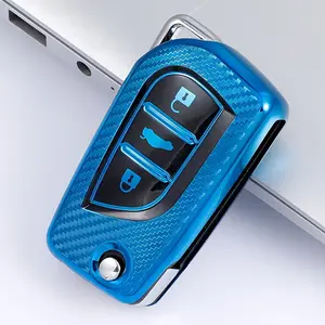 Compatible with Toyota keychain covers for 2012-2024 RAV4, Corolla, Avalon, C-HR, GT86 models. Fashionable scratch resistant key box - your driving companion, keep the keys original and beautiful Car Key Holder