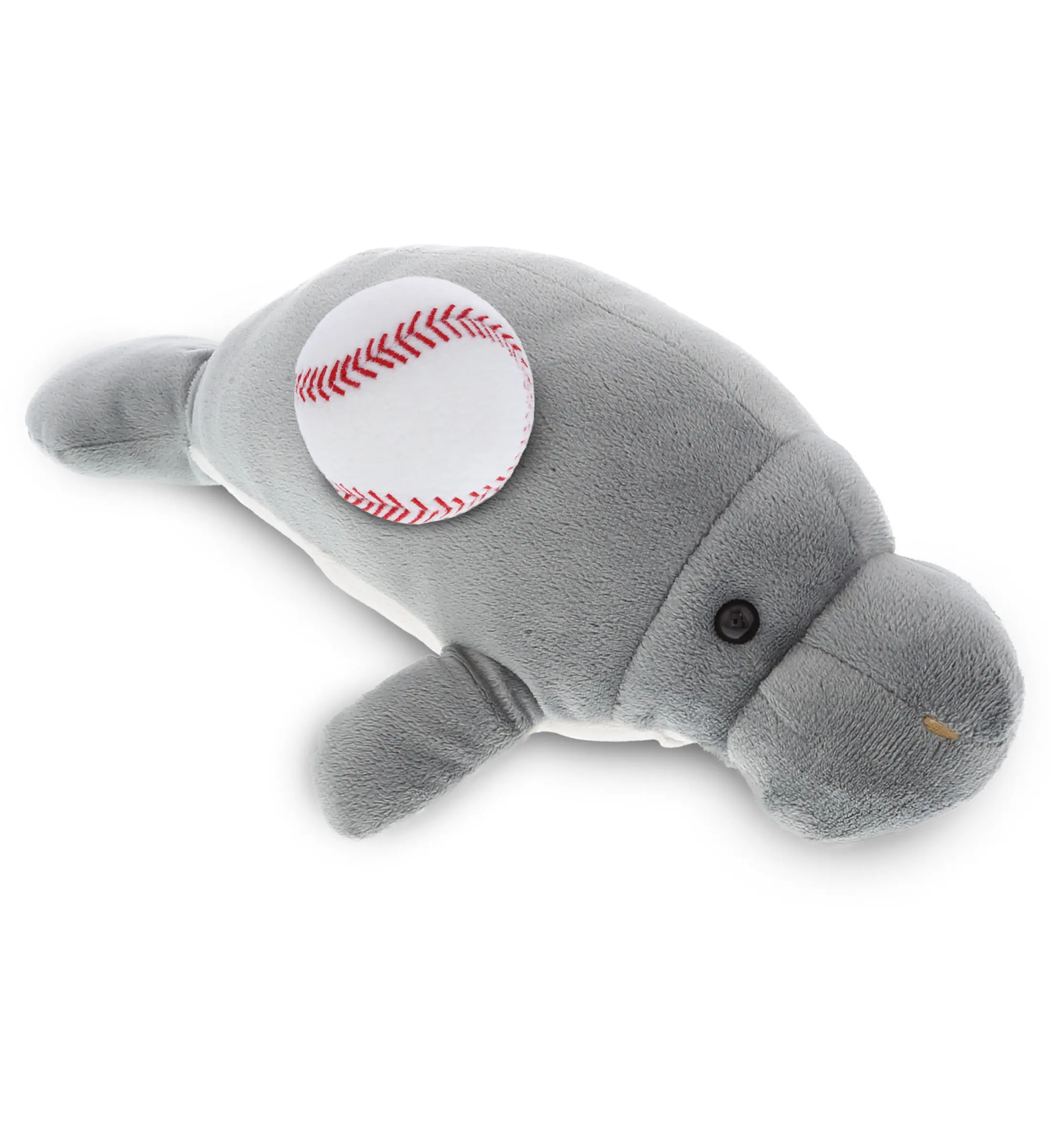 DOLLIBU 15in Soft Grey Polyester Manatee Stuffed Toy - Wild Collection Sports-Themed Unisex Animals & Nature Plush, Dry, Kids' Imaginative Play Toy, Valentine's Day & Christmas Gifts, Wildlife