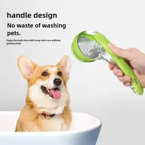 Pet Bath Brush Dog Bath Brush withBuilt-in Shampoo Dispenser, Pet Wash Brush forBathing Dog Grooming Massage Brush for LongShort Haired Dogs Cats Shower