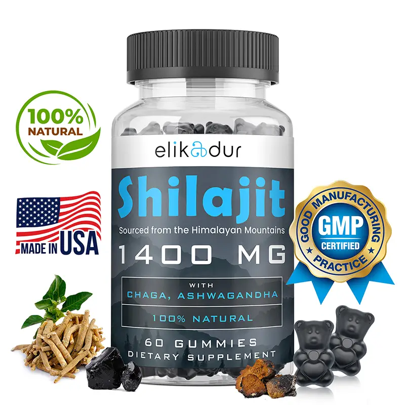 Elikadur 84,000 mg Shilajit Gummies, Organic Shilajit Gummies with 85+ Trace Minerals, Fulvic Acid, Shilajit for Men and Women, Real Pure Shilajit Him