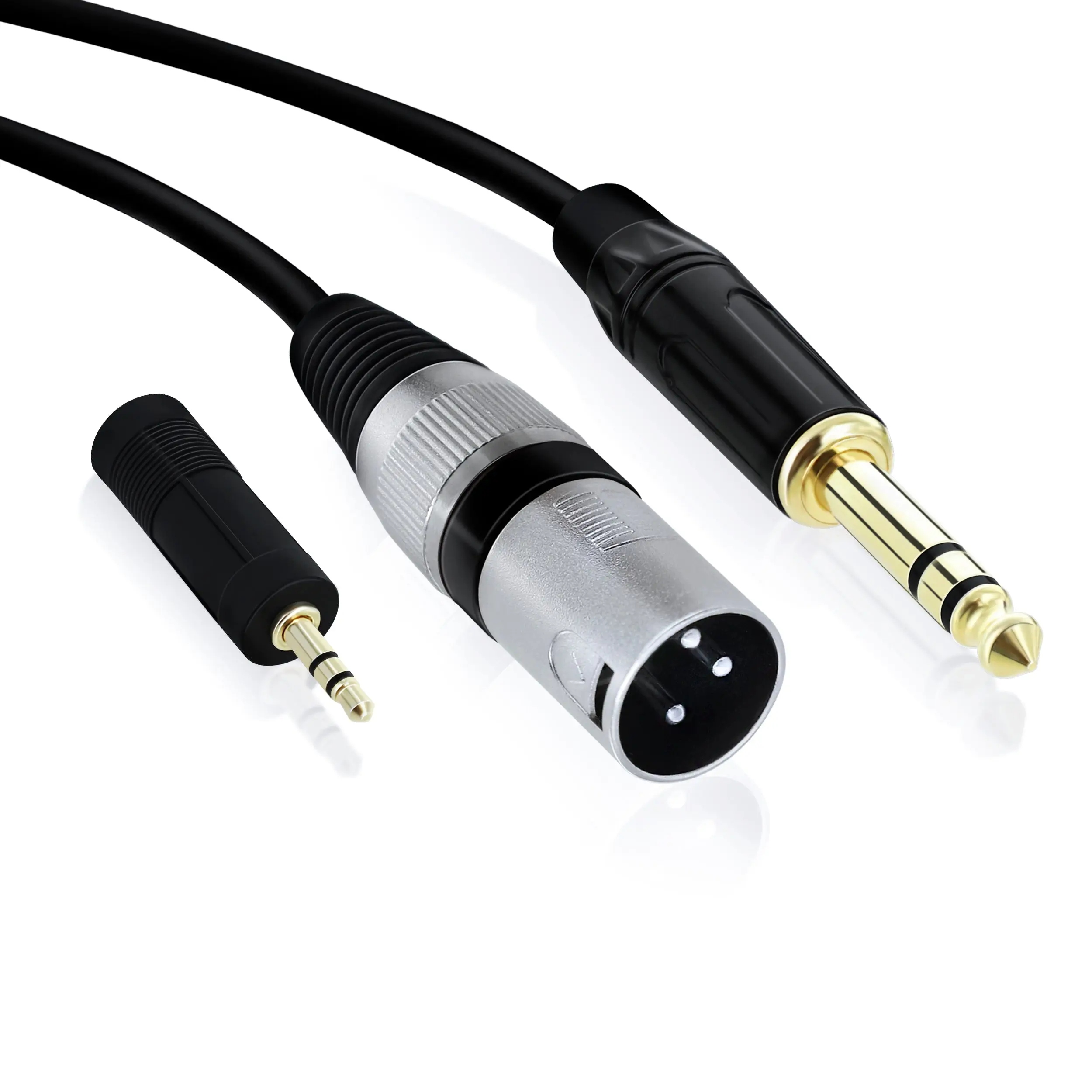 1/4" (6.35mm) TRS to XLR Male Cable with 1/8" (3.5mm) Adapter 1/4" (6.35mm) TRS to XLR Male Cable with 1/8" (3.5mm) Adapter