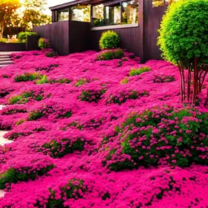 2000+ Red Creeping Thyme Seeds Ground Cover Plant Seeds Perennial- Non-GMO Heirloom Flower Creeping Thyme Seeds for Planting