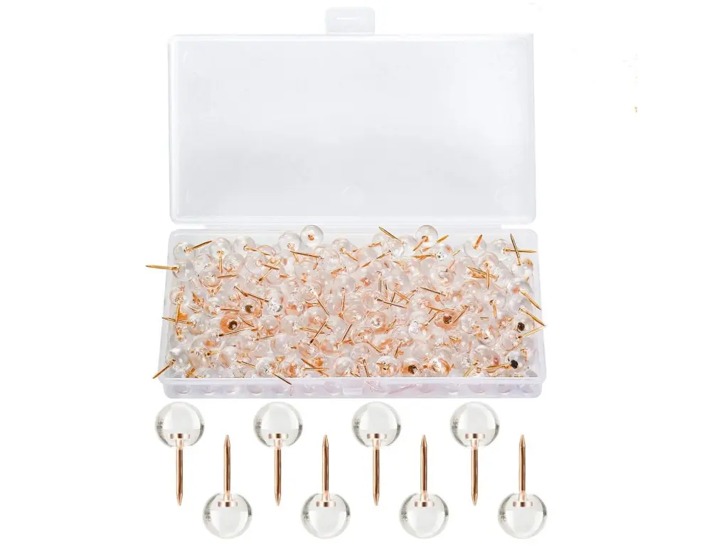 150PCS Push Pins Rose Gold Map Thumb Tacks Large Size Pin For Bulletin Board Office Organization Thumbtack