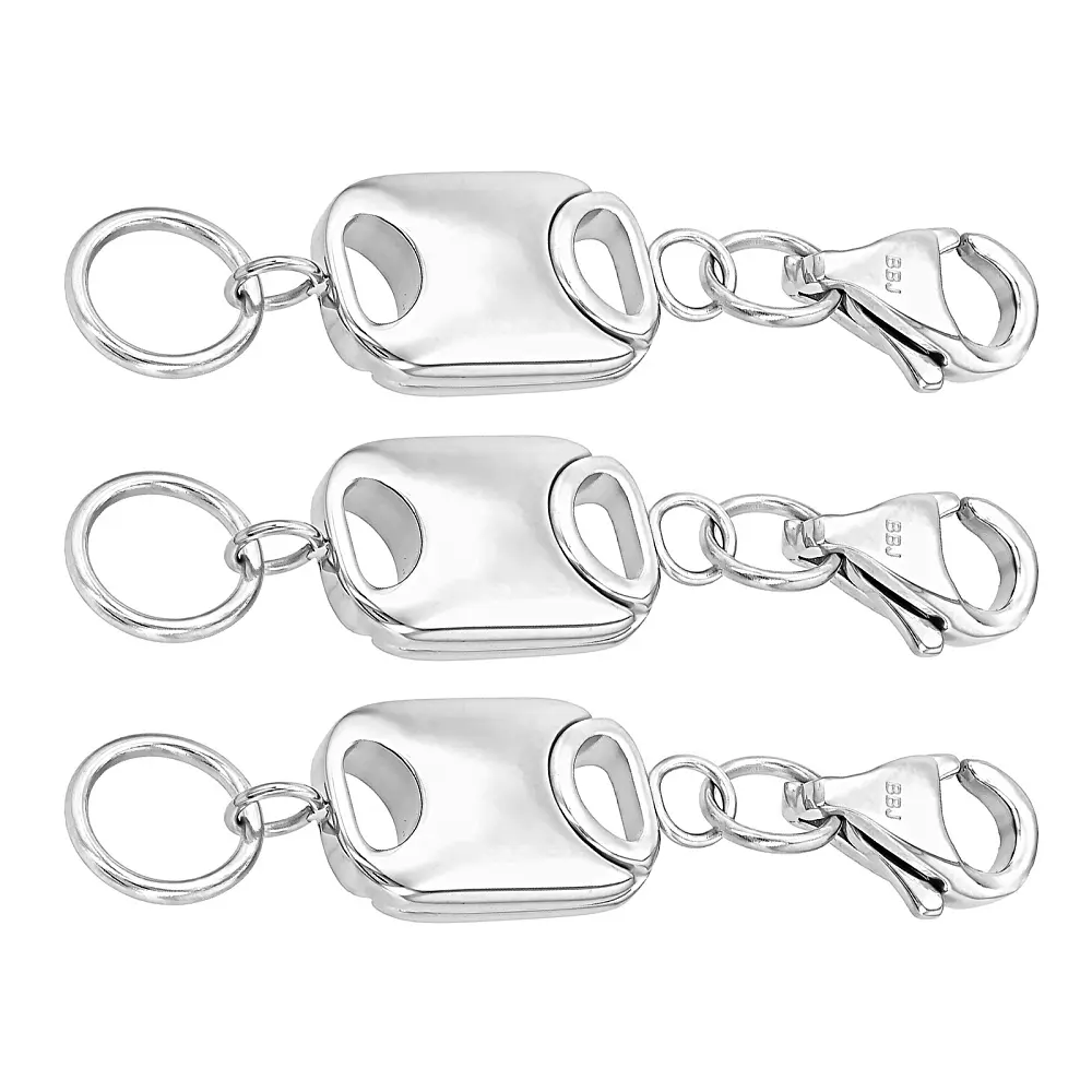 JTV Stainless Steel Flat Rectangle Magnetic Clasp Set of 3