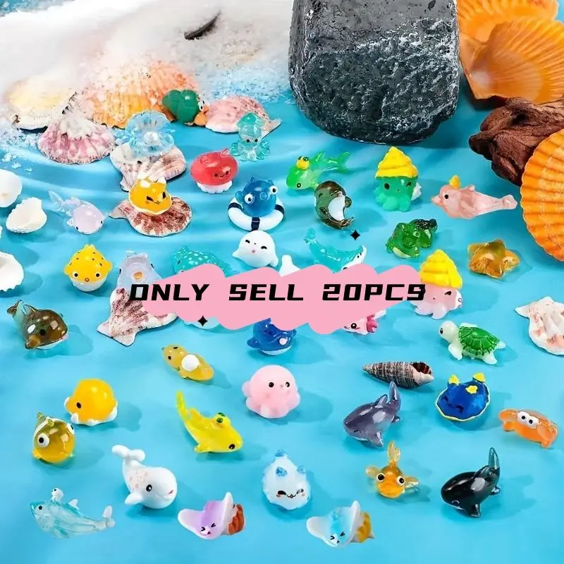 Miniature Resin Marine Animal Decoration, 20pcs/set Cute Colorful Fish Decorations for Tank, Durable Aquarium Decoration, Aquarium Supplies, Suitable for Underwater Theme Landscapes, Aquarium Building Set