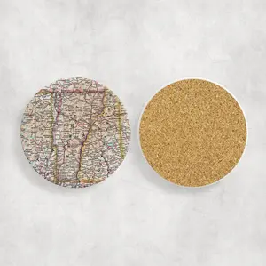 Vermont Map Coasters | Set of 4 Vintage Vermont Drink Coasters | Travel-Inspired Home Decor