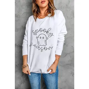 Ghost Graphic Long Sleeve Dropped Shoulder Sweatshirt