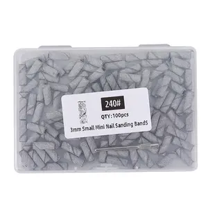 3mm Mini Nail Sanding Band with Mandrel, 100pcs/box Professional Nail Drill Accessories for Nail Polishing, Nail Art Manicure, Nail Art Tools