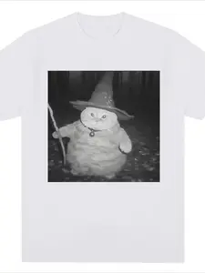 Fat Wizard Cat Funny Meme Unisex T-shirt Spring Summer Short Sleeve Crew Neck Graphic Tops Women Men Essentials Gift for Her/him
