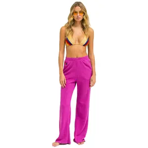WIDE LEG POCKET SWEATPANTS - MAGENTA