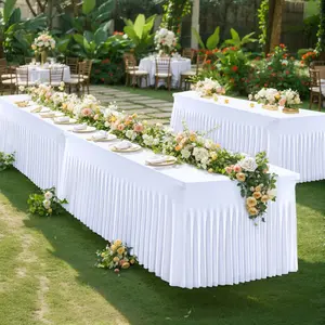 1 Pack Spandex Tablecloth for Rectangle Tables(4/6/8ft)Stain and Wrinkle Resistant Washable Table Cover for Kitchen Wedding Banquet Restaurant Party