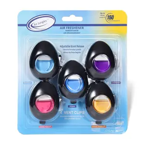 Air Jungles Car Air Freshener Vent Clip 3 Count, Variety Pack – New Car, Ocean, Lavender, Honey Peach, Hawaii Mahalo, 4 ml Each, Long-Lasting Odor Eliminator, Up to 150 Days Freshness for Auto
