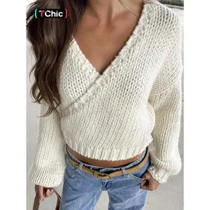 Women's Long Sleeve Knitted Wrap Cardigan Sweater
