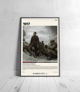 1917 | Sam Mendes, Minimalist Movie Poster, Vintage Retro Art Print, Custom Poster, Wall Art Prin, Home Decor