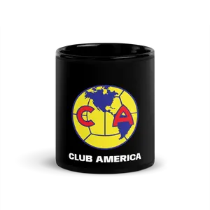 Club America Black Glossy Mug - Reusable Ceramic Drinkware for Coffee, Tumbler, and More ceramic  mug Coffee Pot Shaped Glass Mug