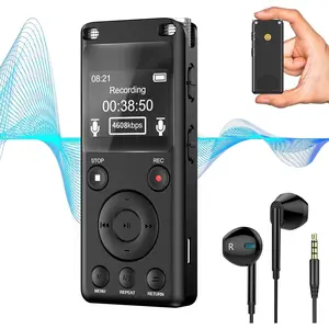 128GB Digital Voice Activated Recorder with Playback - AI Noise Cancelation Audio Recorder, 9120H Audio Storge, 4608 Kbps HD Tape Recorder Device for Lecture, Dual Stereo MIC Recording Device