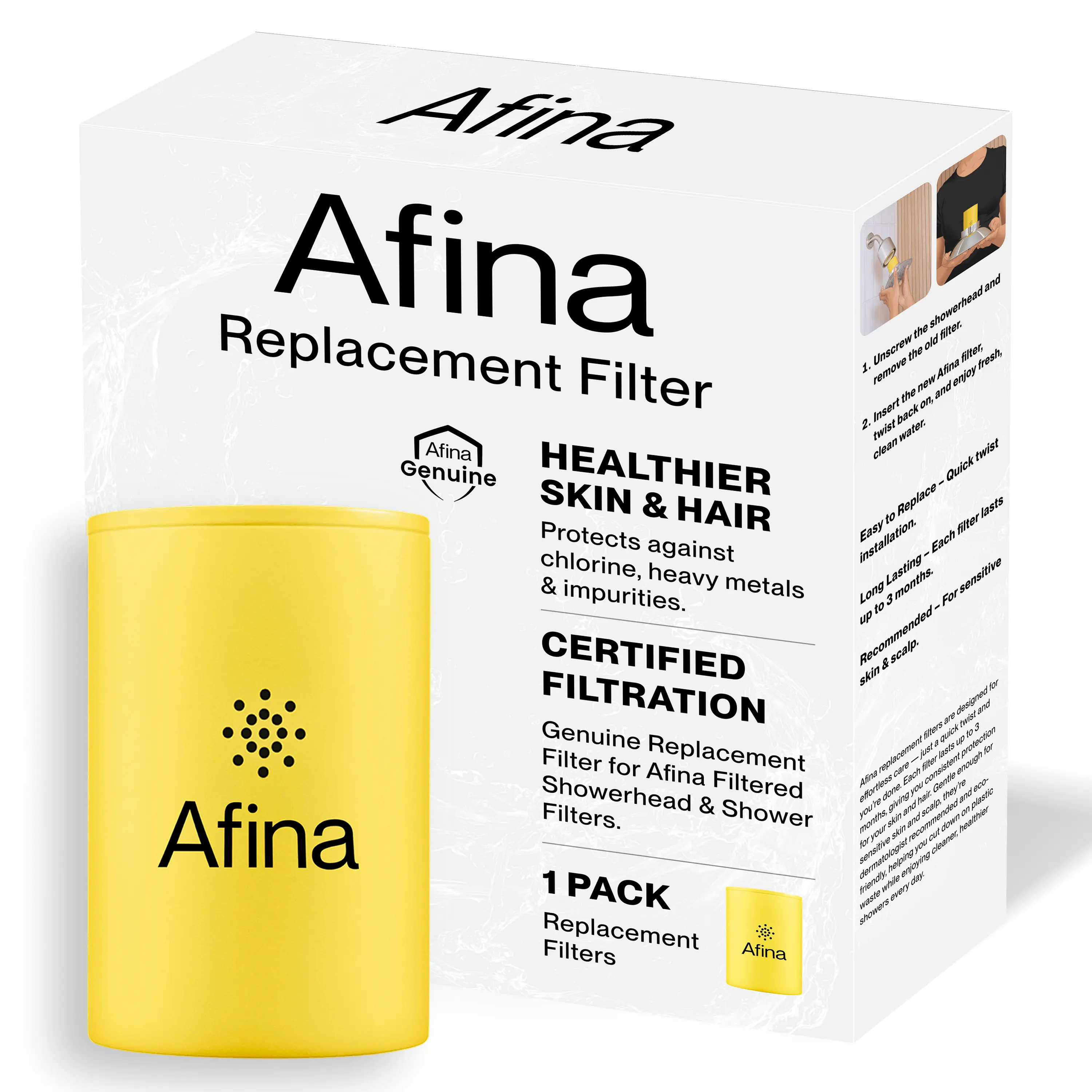 Afina Filtered Shower Head - High Pressure Shower Filter For Skin  Afina Shower Filter display picture 1