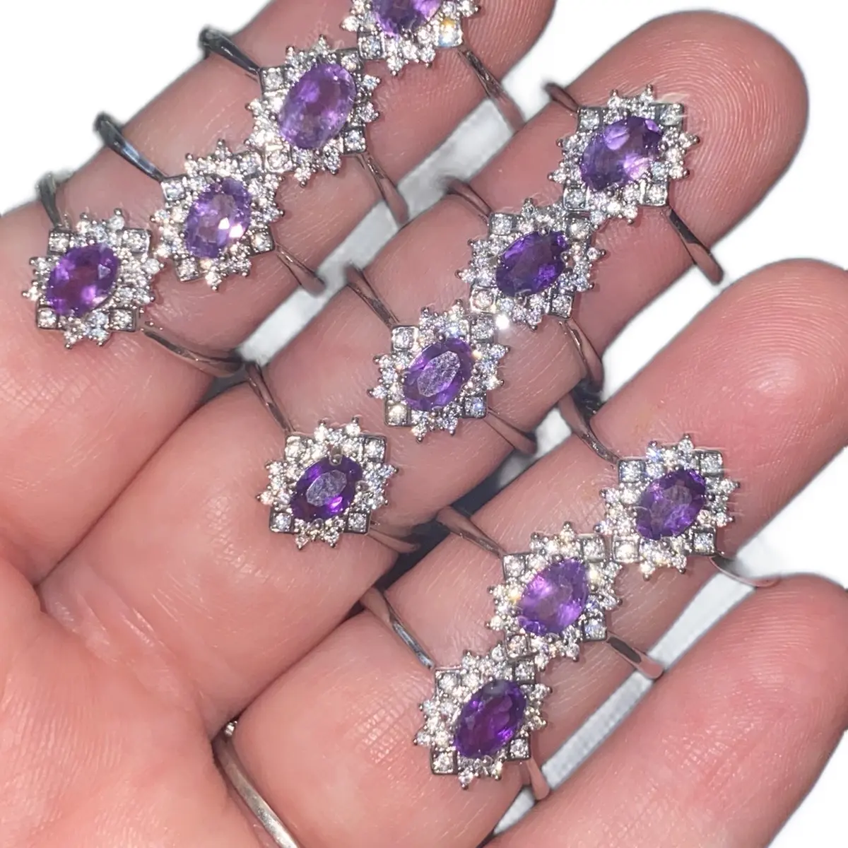 Amethyst Adjustable Rings Amethyst Crystal Ring