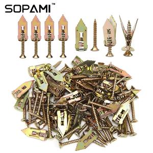 SOPAMI 100PCS 200PCS Self-Drilling Drywall Expansion Plug Anchors Kit No Drill Needed Strong Load Bearing Corrosion Resistant Easy Hang for Home Office Bedroom Kitchen Includes Anchors Screws Adjustable Hooks & Bracket for Quick Install fathersdaygift