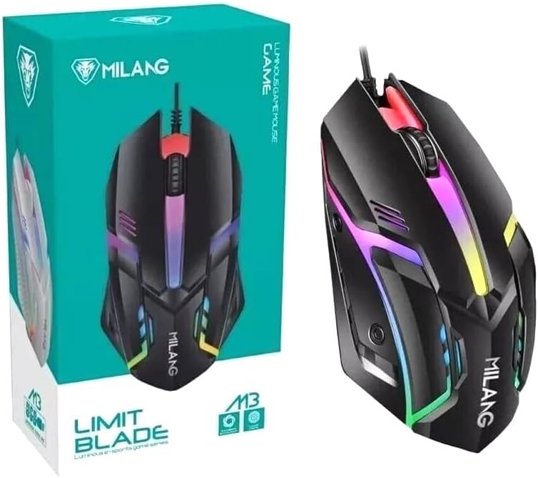 Wired Ergonomic E-Sports Gaming Mouse - USB Plug-and-Play, Rainbow Lights, Anti-Slip Grip Roller, Gaming PC Accessories, Gamer Stuff, PC Accessories for Laptop & Indoor Gaming Recreation