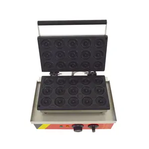 YOKOMA 15 Cavity Donut Waffle Making Machine 110V, Multifunctional Electric Snack Baker for Café & Street Stall