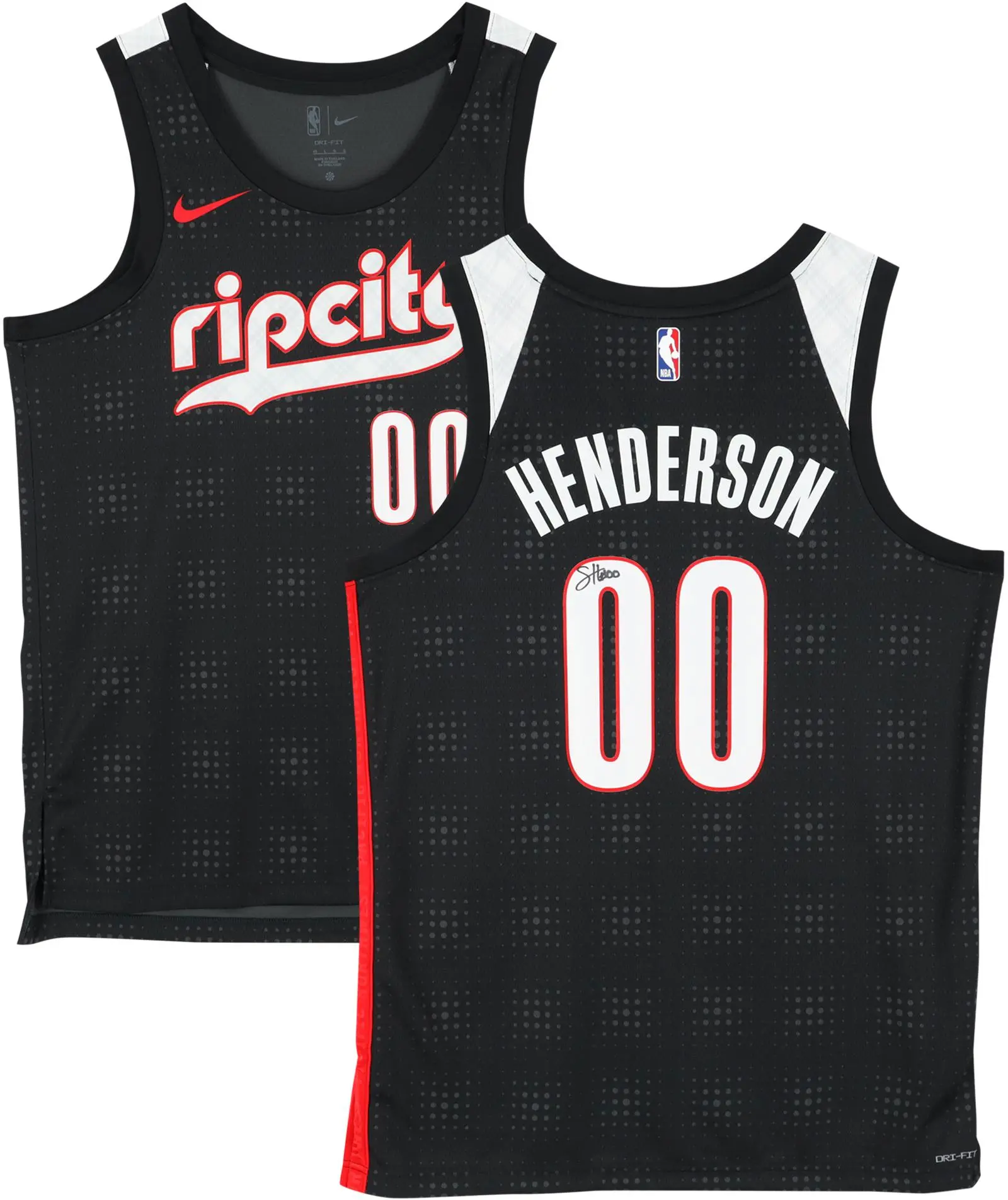 Scoot Henderson Portland Trail Blazers Autographed Nike Black 2024-25 City Edition Swingman Jersey - Fanatics Authentic Certified