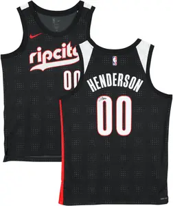 Scoot Henderson Portland Trail Blazers Autographed Nike Black 2024-25 City Edition Swingman Jersey - Fanatics Authentic Certified
