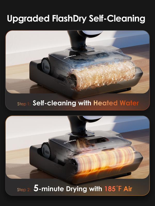 Tineco Floor One S9 Artist Steam Wet Dry Vacuum Cleaner, High-temp Steam Cleaning, 22kPa Suction, 360° SmoothDrive, Anti-Tangle Design, 185°F Flashdry, Long Runtime, 180° Lay-Flat