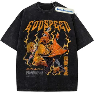 Zenitsu Agatsuma Anime Shirt, Demon Slayer Vintage Tee Gift For Fan Manga, Gift For Men, Gift For Women, Crew Neck T-shirt, Trending T-shirt